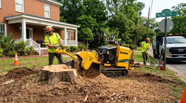 Stump removal and stump grinding cost comparison in Columbia SC showing average pricing and service options