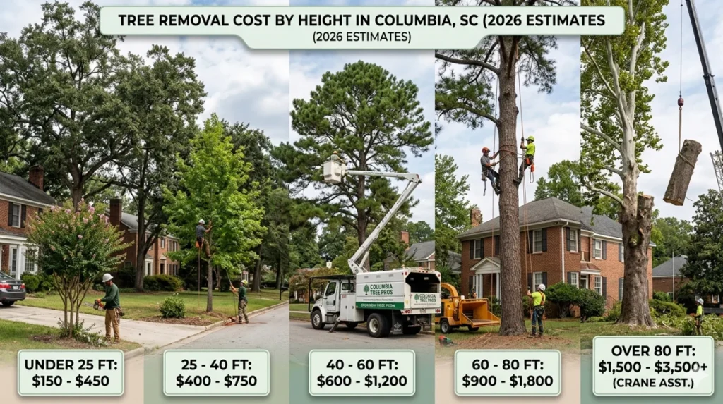 Tree size as the starting point for tree removal quote estimation in Columbia South Carolina